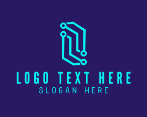 Web Developer - Tech Circuit Letter O logo design