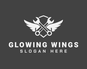 Mechanic Wrench Wings logo design