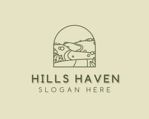 Hills - Hill Road Outline logo design