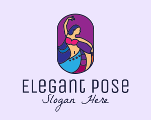 Pose - Belly Dancer Dancing logo design