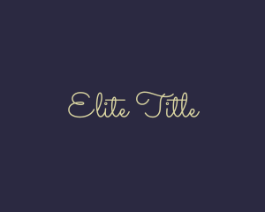 Title - Minimalist Script Signature logo design