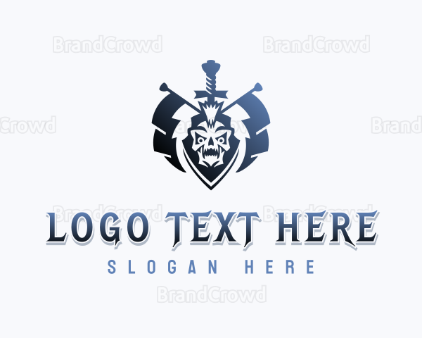 Mercenary Skull Sword Logo