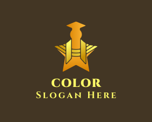 Learning - Golden Graduate Star logo design