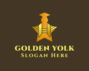 Golden Graduate Star logo design