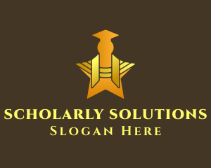 Scholar - Golden Graduate Star logo design