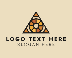 Brown And Yellow - Stained Glass Eye logo design