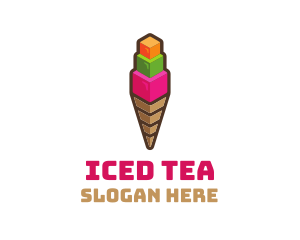 Cube Ice Cream logo design