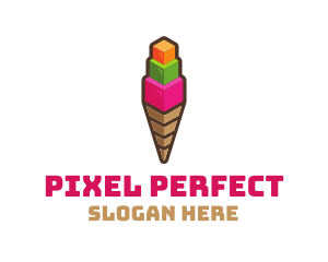 Cube Ice Cream logo design