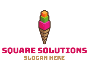 Cube Ice Cream logo design