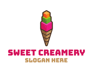 Cube Ice Cream logo design