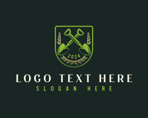 Leaf - Shovel Landscaping Horticulture logo design