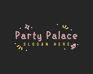 Confetti Scribbles Party logo design