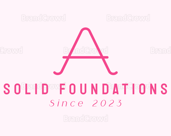 Pink Fashion Letter A Logo