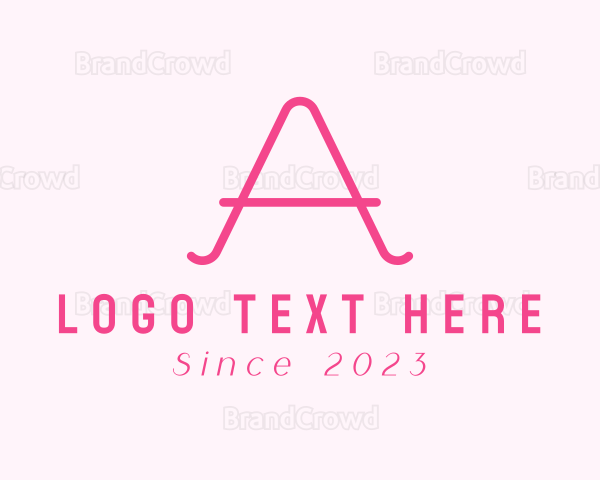 Pink Fashion Letter A Logo