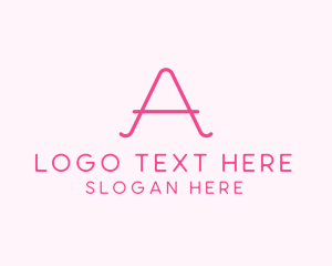 Stylist - Pink Fashion Letter A logo design