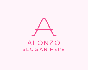 Pink Fashion Letter A logo design