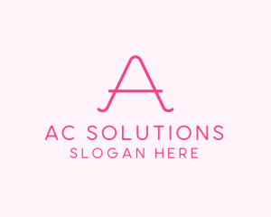 Pink Fashion Letter A logo design