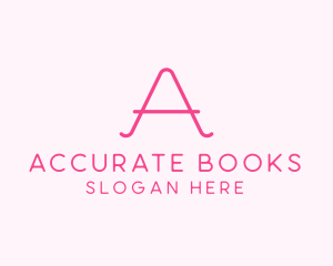 Pink Fashion Letter A logo design