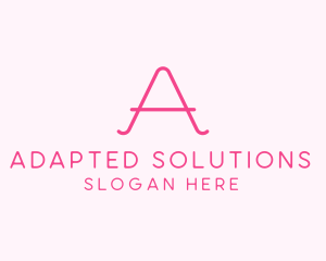 Pink Fashion Letter A logo design