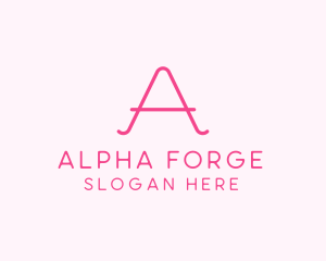 Pink Fashion Letter A logo design