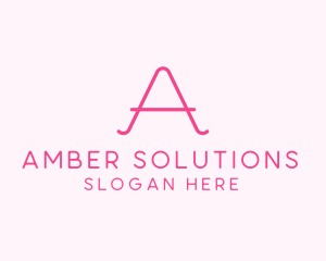 Pink Fashion Letter A logo design