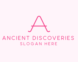 Pink Fashion Letter A logo design