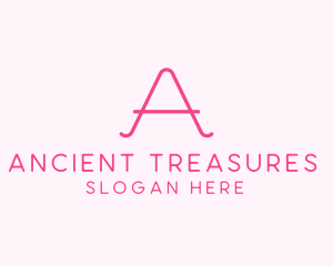 Pink Fashion Letter A logo design