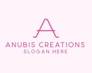 Pink Fashion Letter A logo design