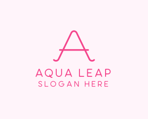 Pink Fashion Letter A logo design