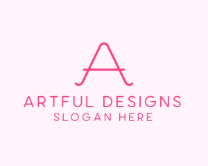 Pink Fashion Letter A logo design