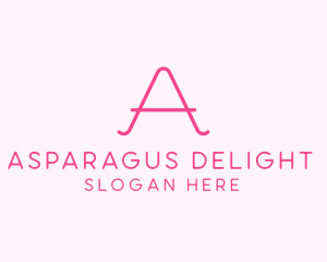 Pink Fashion Letter A logo design