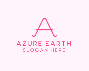 Pink Fashion Letter A logo design