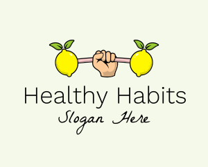 Nutrition - Fitness Lemon Dumbbell logo design