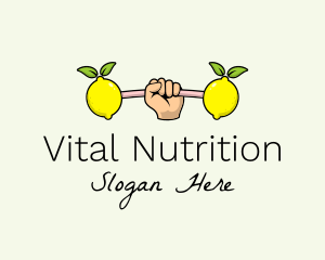 Nutritionist - Fitness Lemon Dumbbell logo design