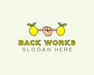 Gym Lemon Dumbbell logo design