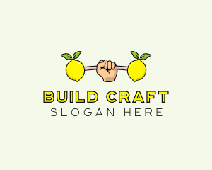 Gym Lemon Dumbbell logo design