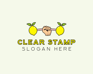 Gym Lemon Dumbbell logo design