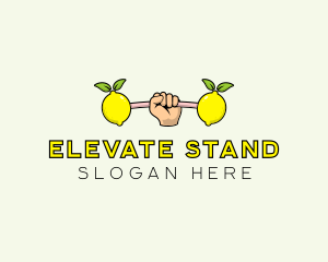 Fitness Lemon Dumbbell logo design