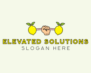 Gym Lemon Dumbbell logo design