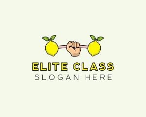 Fitness Lemon Dumbbell logo design