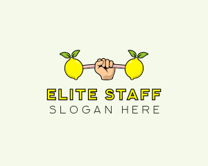 Gym Lemon Dumbbell logo design