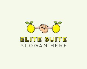 Gym Lemon Dumbbell logo design