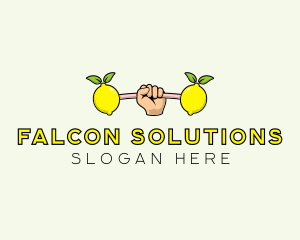 Gym Lemon Dumbbell logo design