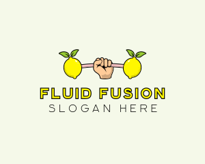 Gym Lemon Dumbbell logo design