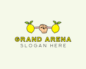 Gym Lemon Dumbbell logo design