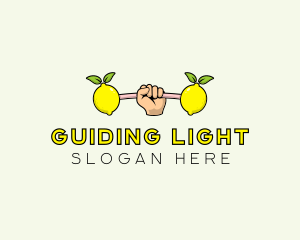 Gym Lemon Dumbbell logo design