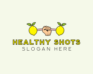 Gym Lemon Dumbbell logo design