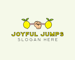 Gym Lemon Dumbbell logo design