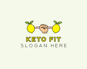 Fitness Lemon Dumbbell logo design