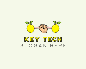 Gym Lemon Dumbbell logo design